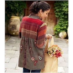 Soft Surroundings Wool Tapestry Open Front Jacket